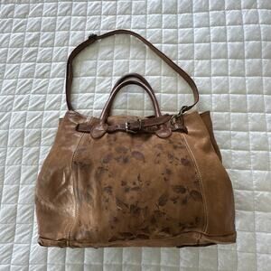 Costanza Rota Satchel Brown Large Tote Double Handle Shoulder Strap Boho Travel